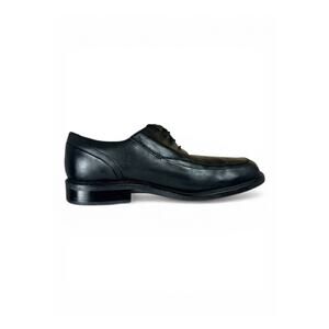 Dockers Black Leather Derby Dress Shoes 12W Wide Square Toe Lace Up
